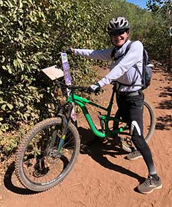 Happy mountain biker in Park City