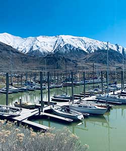 Boat marina at Great Salt Lake