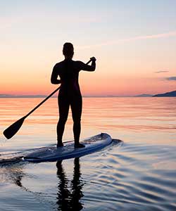 Paddle boarder on Great Salt Lake