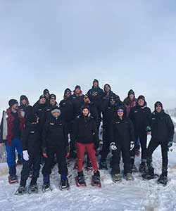 snowshoeing friends